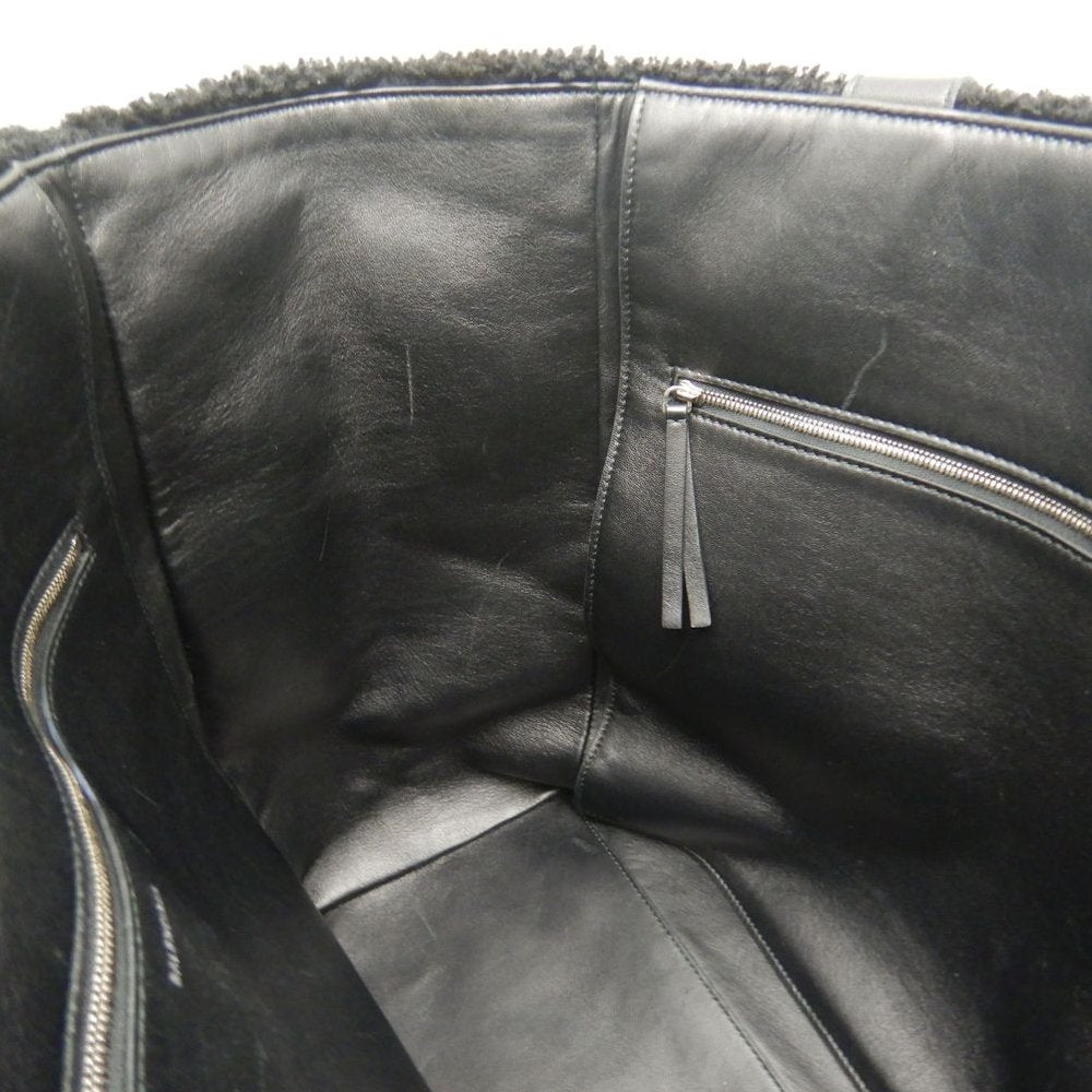 BALENCIAGA バレンシアガ シアリングトート 529127 トートバッグ ムートンxレザー ブラック レディース /253876【中古】
