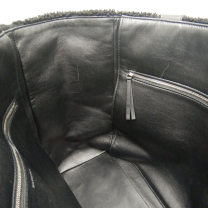 BALENCIAGA バレンシアガ シアリングトート 529127 トートバッグ ムートンxレザー ブラック レディース /253876【中古】