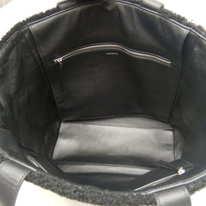 BALENCIAGA バレンシアガ シアリングトート 529127 トートバッグ ムートンxレザー ブラック レディース /253876【中古】
