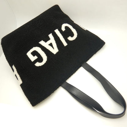 BALENCIAGA バレンシアガ シアリングトート 529127 トートバッグ ムートンxレザー ブラック レディース /253876【中古】
