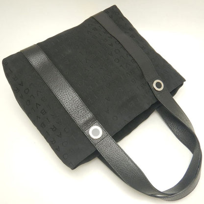 BVLGARI ブルガリ ロゴマニア トートバッグ キャンバス ブラック レディース /253884【中古】
