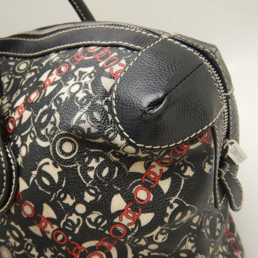CHANEL シャネル ココトラベル ミニボストンバッグ コーティングキャンバス ブラック レディース /253888【中古】