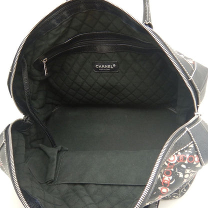 CHANEL シャネル ココトラベル ミニボストンバッグ コーティングキャンバス ブラック レディース /253888【中古】