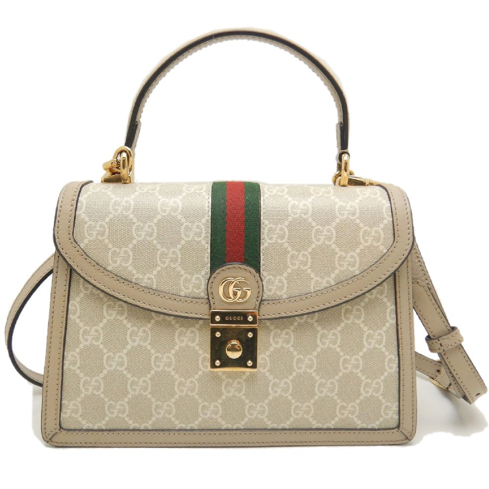 GUCCI グッチ オフィディア ミディアムトップハンドルバッグ 651055 ハンドバッグ GGスプリームキャンバス ベージュ レディース /253897【中古】