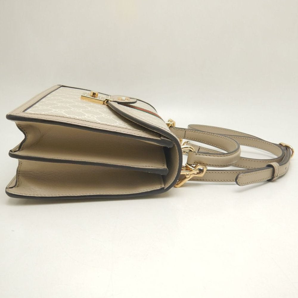 GUCCI グッチ オフィディア ミディアムトップハンドルバッグ 651055 ハンドバッグ GGスプリームキャンバス ベージュ レディース /253897【中古】