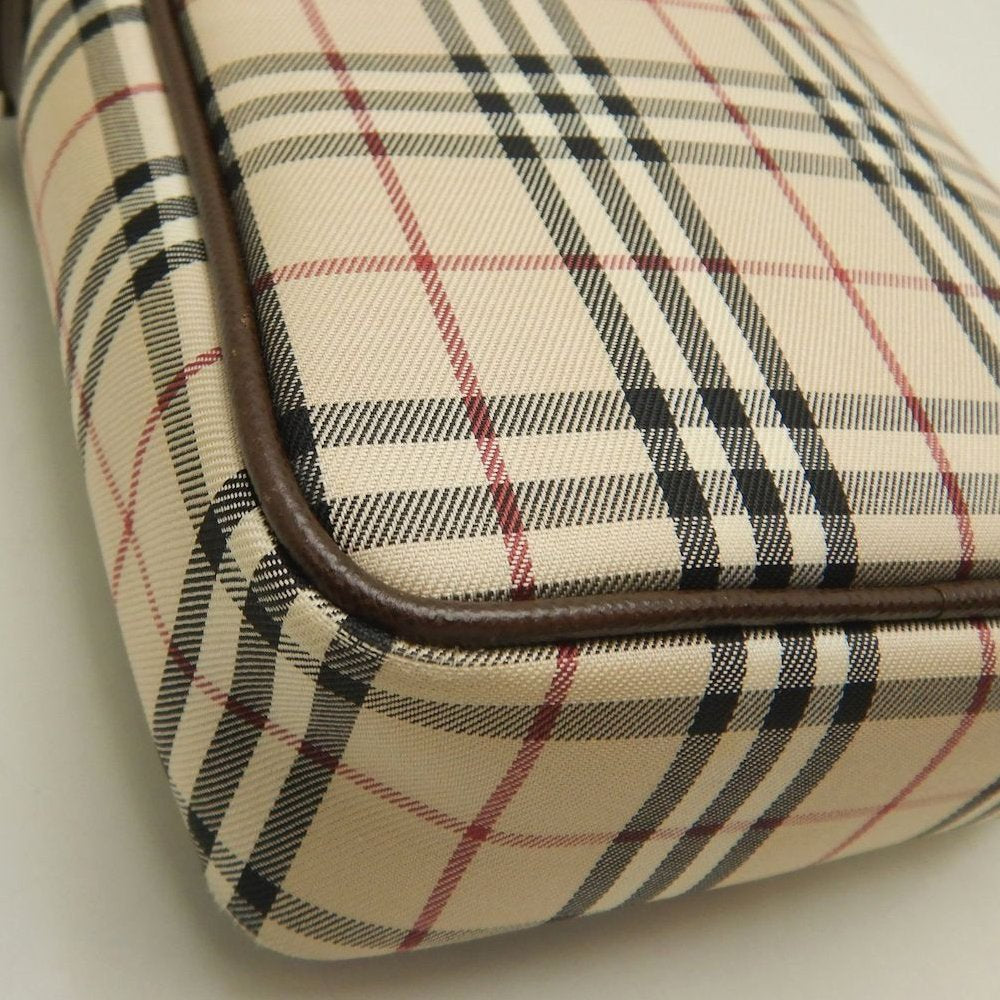 BURBERRY バーバリー ショルダーバッグ キャンバスxレザー ノバチェック ブラウン レディース /253899【中古】