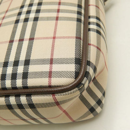 BURBERRY バーバリー ショルダーバッグ キャンバスxレザー ノバチェック ブラウン レディース /253899【中古】
