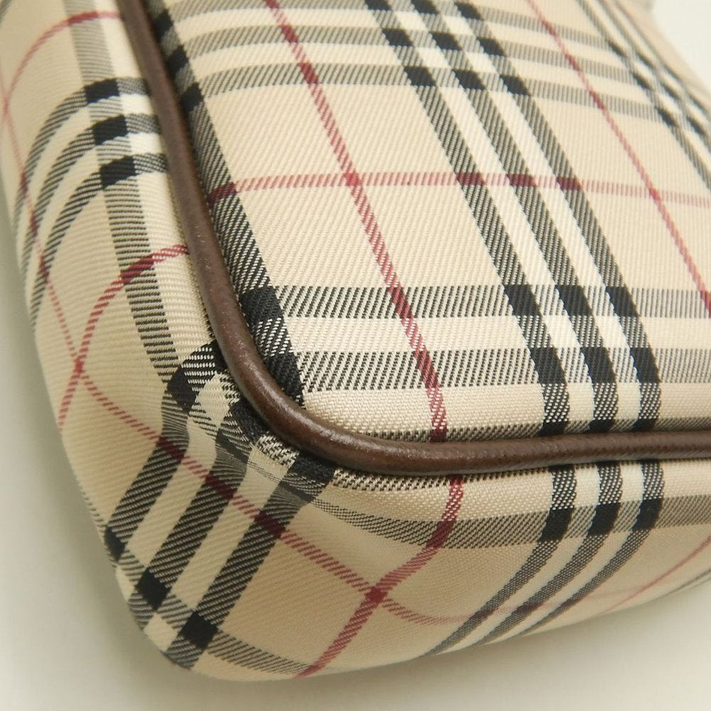BURBERRY バーバリー ショルダーバッグ キャンバスxレザー ノバチェック ブラウン レディース /253899【中古】