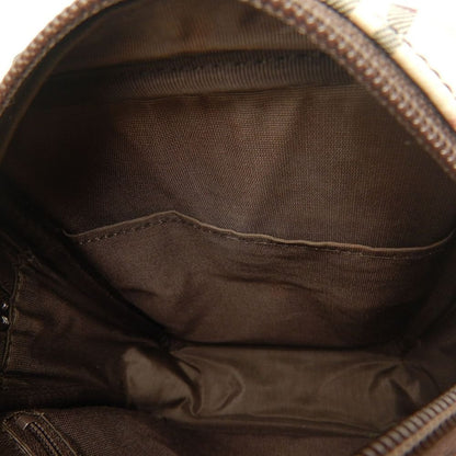 BURBERRY バーバリー ショルダーバッグ キャンバスxレザー ノバチェック ブラウン レディース /253899【中古】