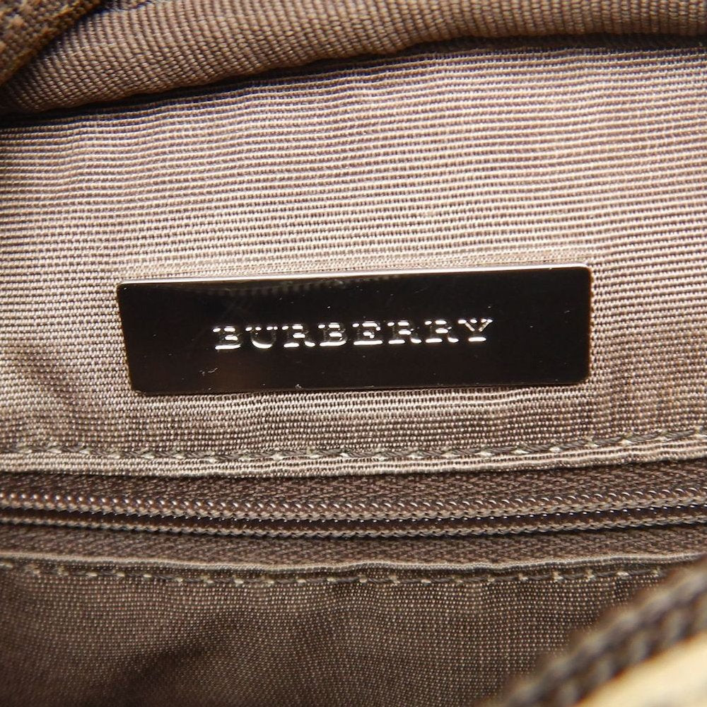 BURBERRY バーバリー ショルダーバッグ キャンバスxレザー ノバチェック ブラウン レディース /253899【中古】