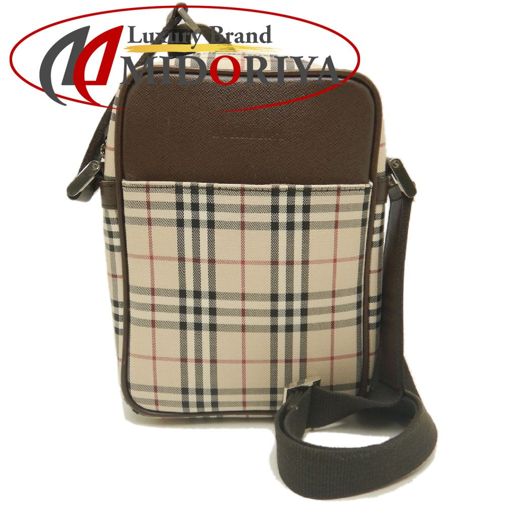 BURBERRY バーバリー ショルダーバッグ キャンバスxレザー ノバチェック ブラウン レディース /253899【中古】