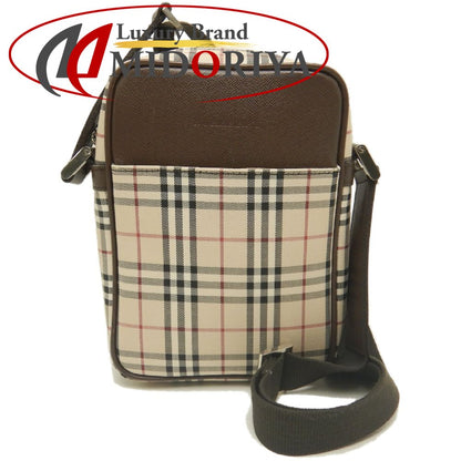 BURBERRY バーバリー ショルダーバッグ キャンバスxレザー ノバチェック ブラウン レディース /253899【中古】