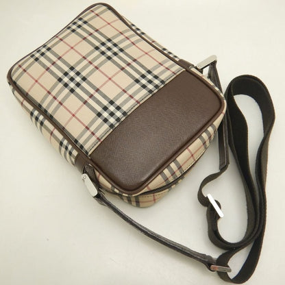 BURBERRY バーバリー ショルダーバッグ キャンバスxレザー ノバチェック ブラウン レディース /253899【中古】