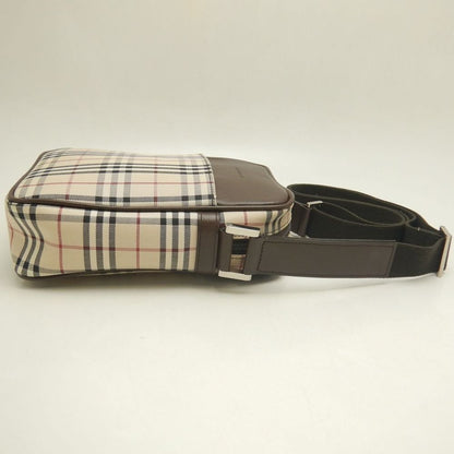 BURBERRY バーバリー ショルダーバッグ キャンバスxレザー ノバチェック ブラウン レディース /253899【中古】