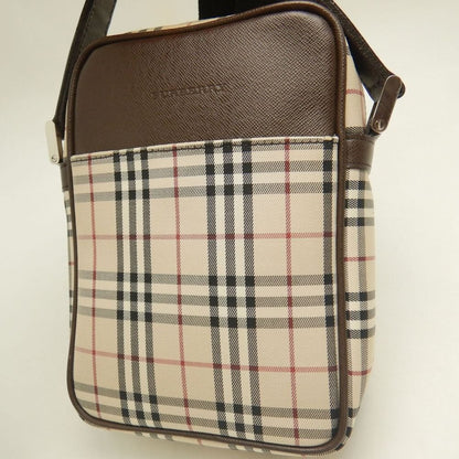 BURBERRY バーバリー ショルダーバッグ キャンバスxレザー ノバチェック ブラウン レディース /253899【中古】