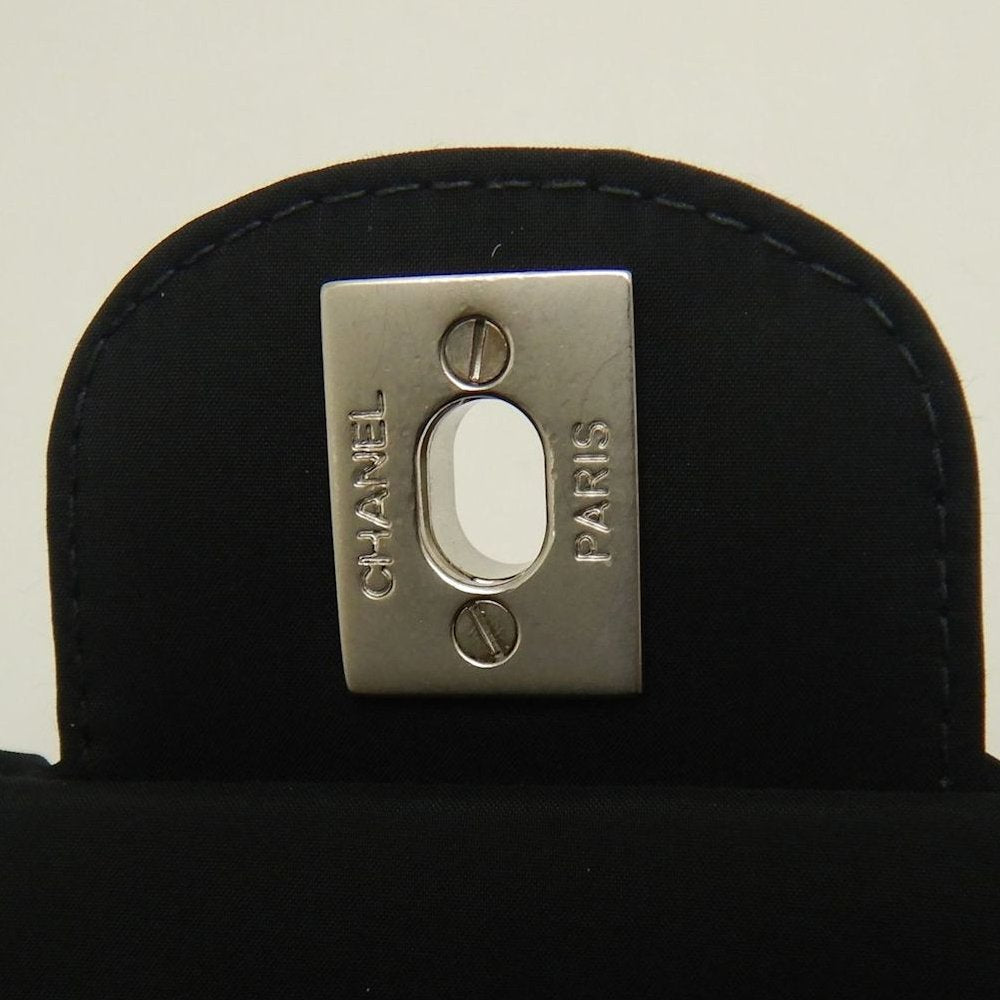 CHANEL シャネル チョコバー チェーンショルダー ショルダーバッグ ナイロンキャンバス ブラック レディース /253901【中古】