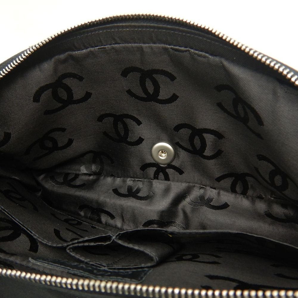 CHANEL シャネル チョコバー チェーンショルダー ショルダーバッグ ナイロンキャンバス ブラック レディース /253901【中古】