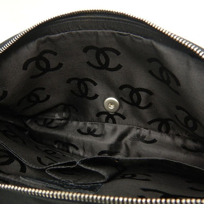 CHANEL シャネル チョコバー チェーンショルダー ショルダーバッグ ナイロンキャンバス ブラック レディース /253901【中古】