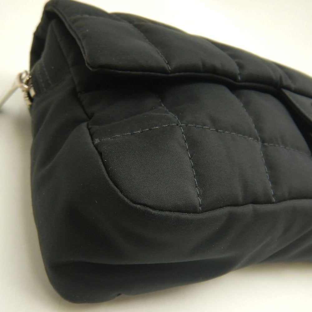 CHANEL シャネル チョコバー チェーンショルダー ショルダーバッグ ナイロンキャンバス ブラック レディース /253901【中古】