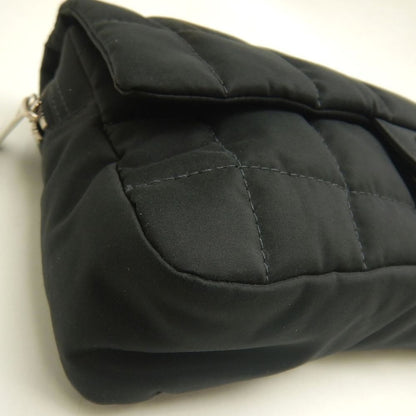 CHANEL シャネル チョコバー チェーンショルダー ショルダーバッグ ナイロンキャンバス ブラック レディース /253901【中古】