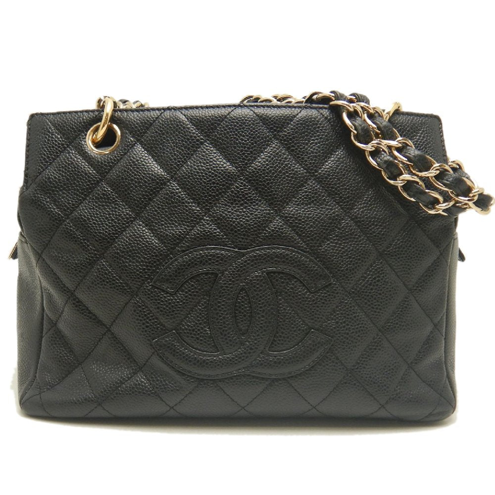 CHANEL シャネル プチタイムレストートバッグ PTT マトラッセ A18004 トートバッグ キャビアスキン ブラック レディース /253902【中古】