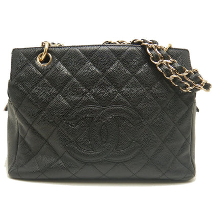 CHANEL シャネル プチタイムレストートバッグ PTT マトラッセ A18004 トートバッグ キャビアスキン ブラック レディース /253902【中古】