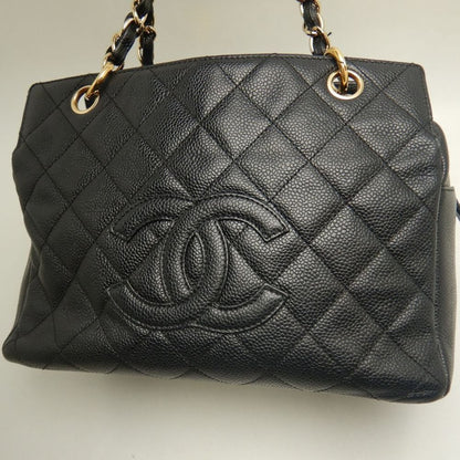 CHANEL シャネル プチタイムレストートバッグ PTT マトラッセ A18004 トートバッグ キャビアスキン ブラック レディース /253902【中古】