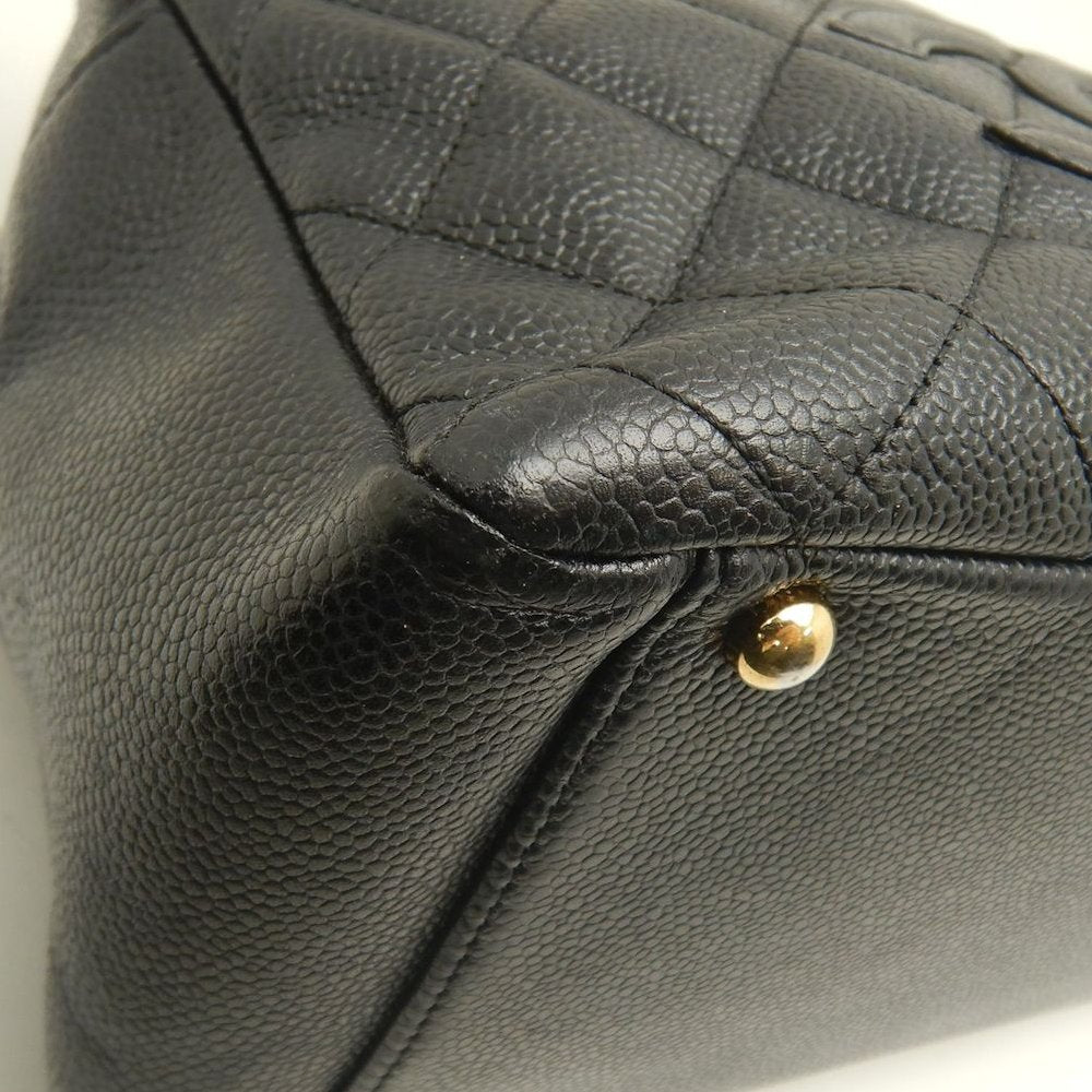 CHANEL シャネル プチタイムレストートバッグ PTT マトラッセ A18004 トートバッグ キャビアスキン ブラック レディース /253902【中古】