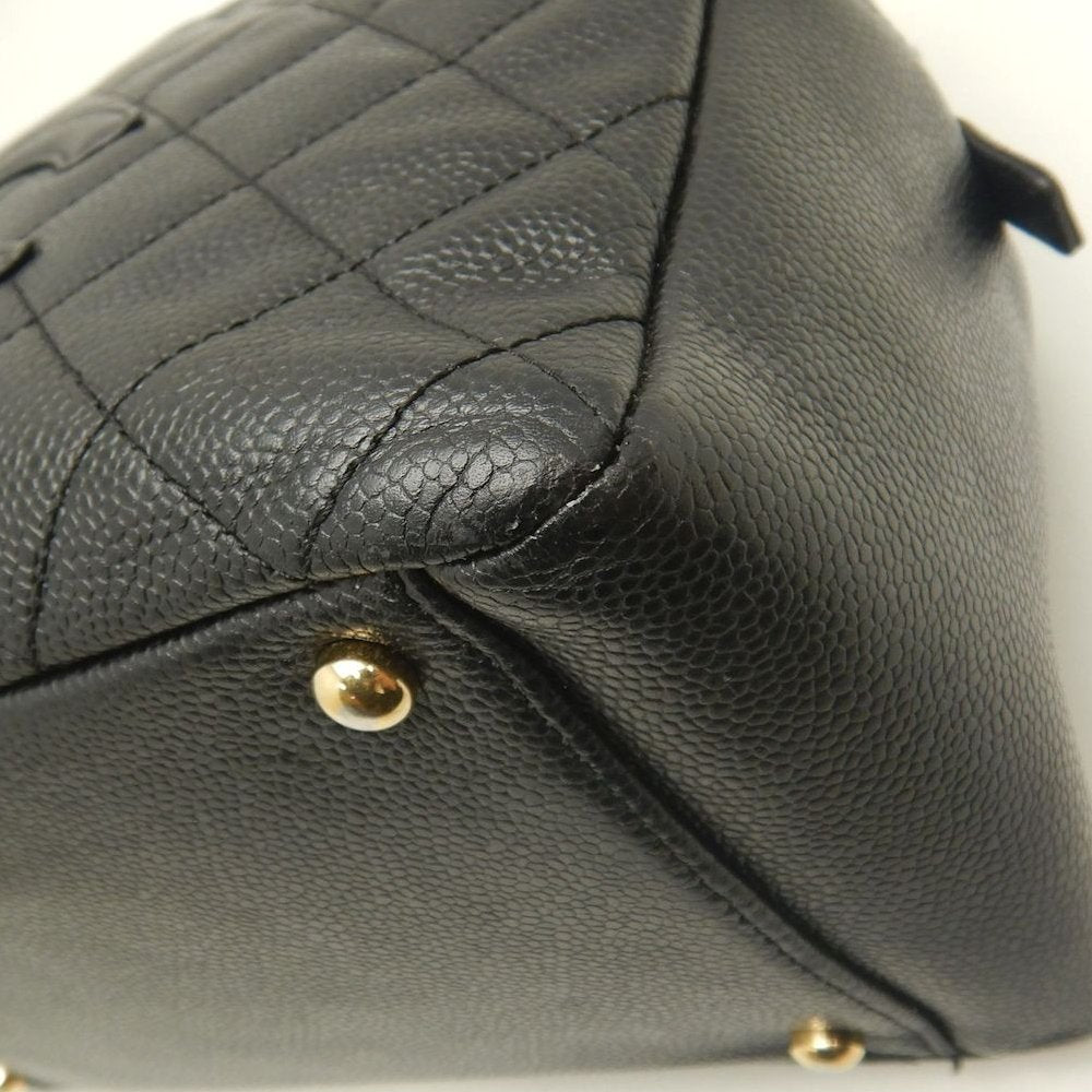 CHANEL シャネル プチタイムレストートバッグ PTT マトラッセ A18004 トートバッグ キャビアスキン ブラック レディース /253902【中古】