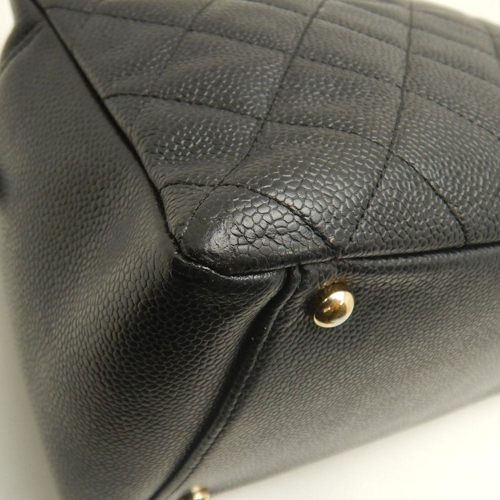 CHANEL シャネル プチタイムレストートバッグ PTT マトラッセ A18004 トートバッグ キャビアスキン ブラック レディース /253902【中古】