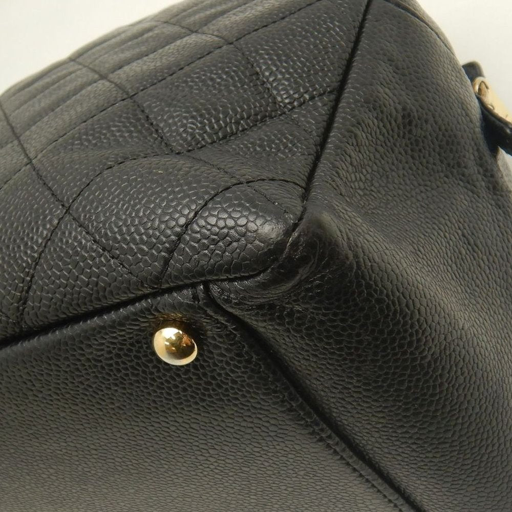 CHANEL シャネル プチタイムレストートバッグ PTT マトラッセ A18004 トートバッグ キャビアスキン ブラック レディース /253902【中古】