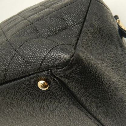 CHANEL シャネル プチタイムレストートバッグ PTT マトラッセ A18004 トートバッグ キャビアスキン ブラック レディース /253902【中古】