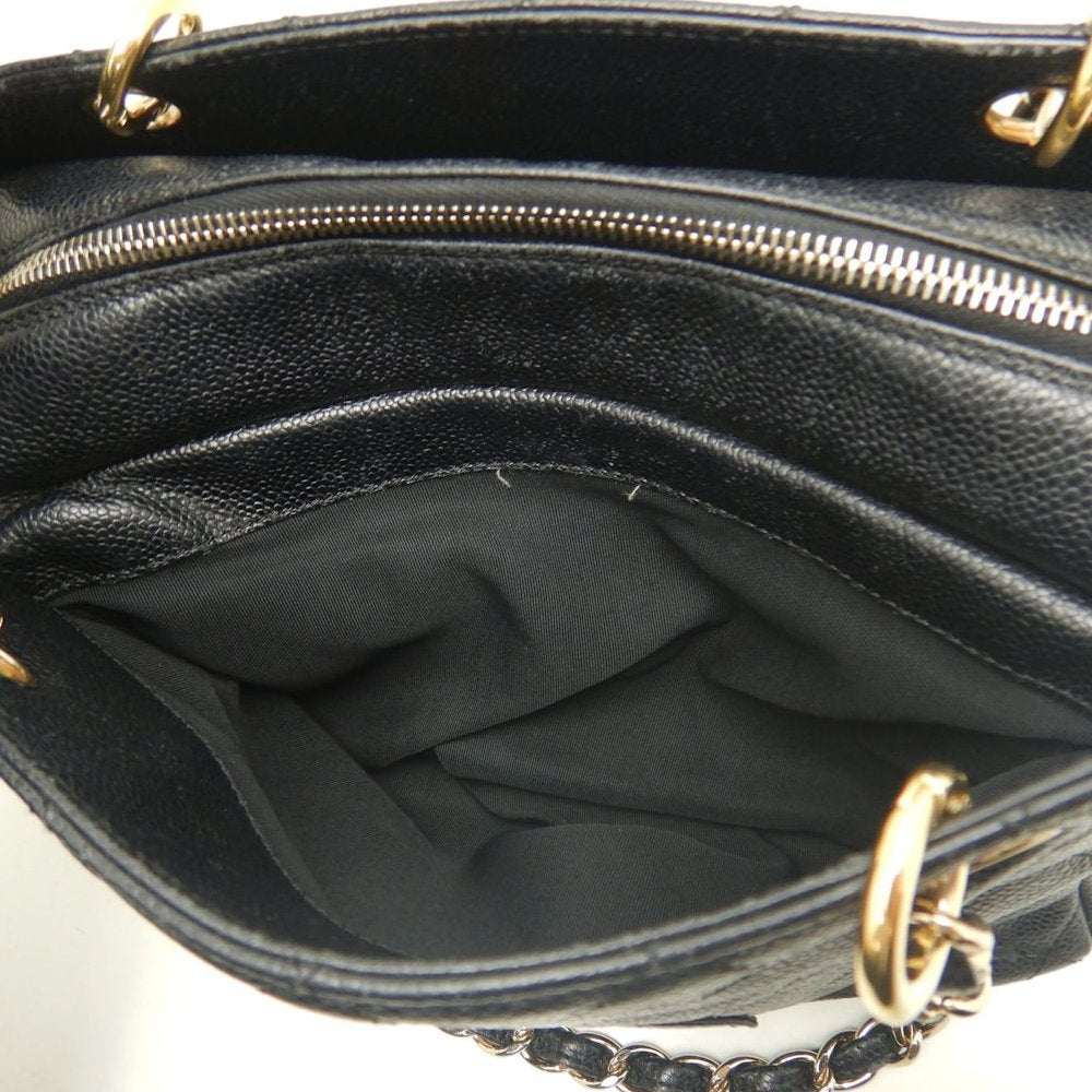 CHANEL シャネル プチタイムレストートバッグ PTT マトラッセ A18004 トートバッグ キャビアスキン ブラック レディース /253902【中古】