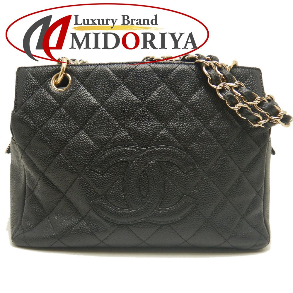 CHANEL シャネル プチタイムレストートバッグ PTT マトラッセ A18004 トートバッグ キャビアスキン ブラック レディース /253902【中古】
