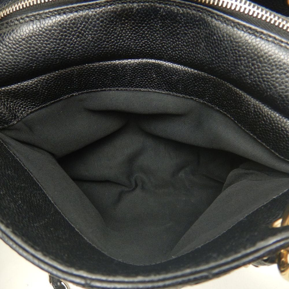 CHANEL シャネル プチタイムレストートバッグ PTT マトラッセ A18004 トートバッグ キャビアスキン ブラック レディース /253902【中古】