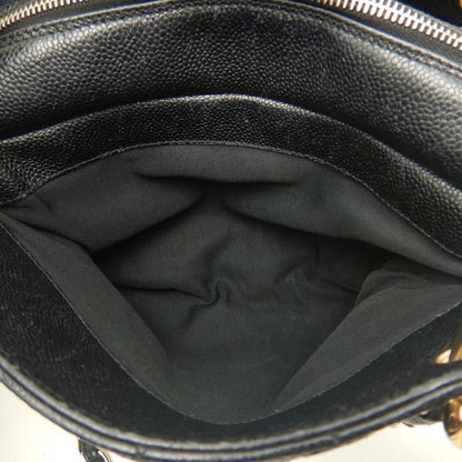 CHANEL シャネル プチタイムレストートバッグ PTT マトラッセ A18004 トートバッグ キャビアスキン ブラック レディース /253902【中古】