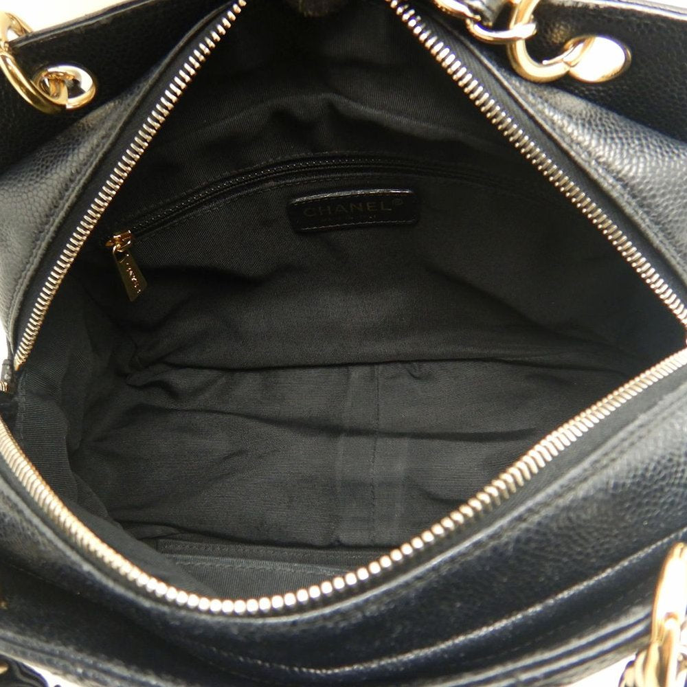 CHANEL シャネル プチタイムレストートバッグ PTT マトラッセ A18004 トートバッグ キャビアスキン ブラック レディース /253902【中古】