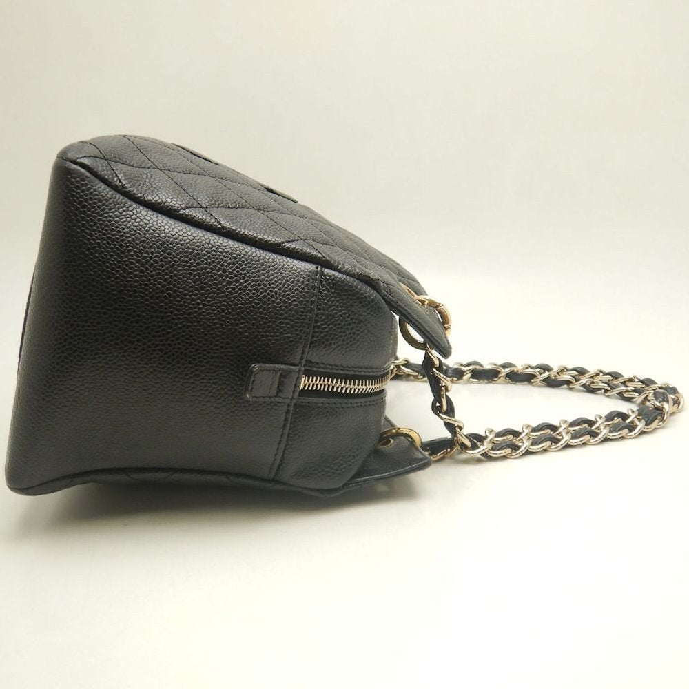 CHANEL シャネル プチタイムレストートバッグ PTT マトラッセ A18004 トートバッグ キャビアスキン ブラック レディース /253902【中古】