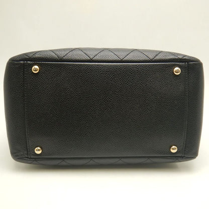 CHANEL シャネル プチタイムレストートバッグ PTT マトラッセ A18004 トートバッグ キャビアスキン ブラック レディース /253902【中古】