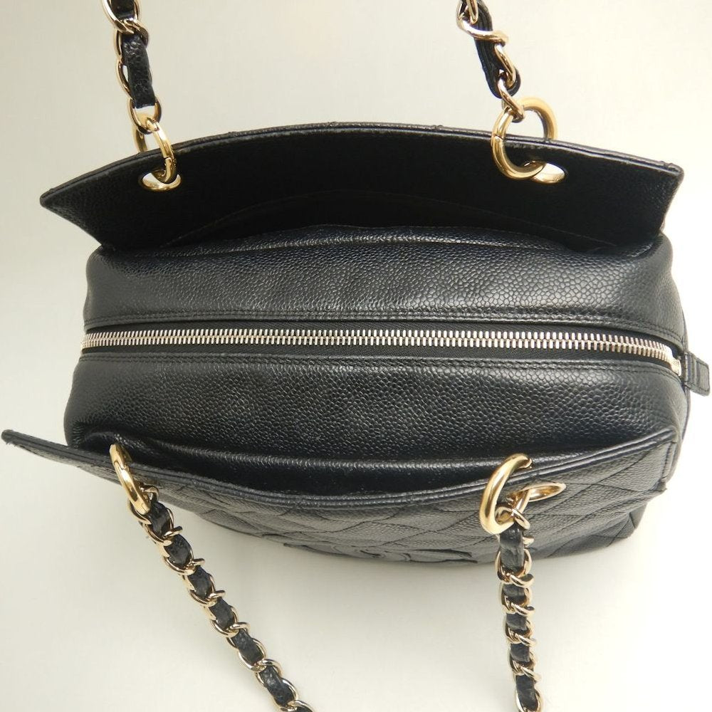 CHANEL シャネル プチタイムレストートバッグ PTT マトラッセ A18004 トートバッグ キャビアスキン ブラック レディース /253902【中古】
