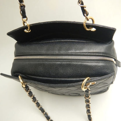 CHANEL シャネル プチタイムレストートバッグ PTT マトラッセ A18004 トートバッグ キャビアスキン ブラック レディース /253902【中古】