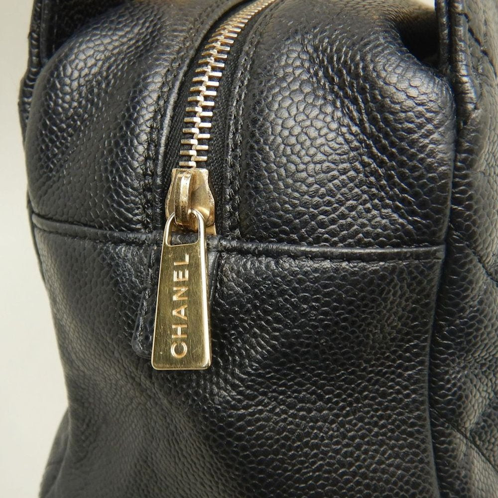 CHANEL シャネル プチタイムレストートバッグ PTT マトラッセ A18004 トートバッグ キャビアスキン ブラック レディース /253902【中古】