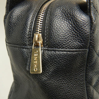 CHANEL シャネル プチタイムレストートバッグ PTT マトラッセ A18004 トートバッグ キャビアスキン ブラック レディース /253902【中古】