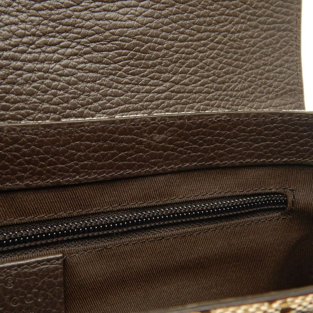 GUCCI グッチ メッセンジャーバッグ 449172 ショルダーバッグ GGキャンバスxレザー ベージュ ダークブラウン アウトレット レディース /253903【中古】
