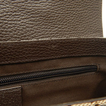 GUCCI グッチ メッセンジャーバッグ 449172 ショルダーバッグ GGキャンバスxレザー ベージュ ダークブラウン アウトレット レディース /253903【中古】