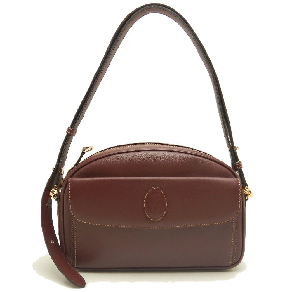 CARTIER カルティエ マストライン ショルダーバッグ カーフ ボルドー レディース /253904【中古】