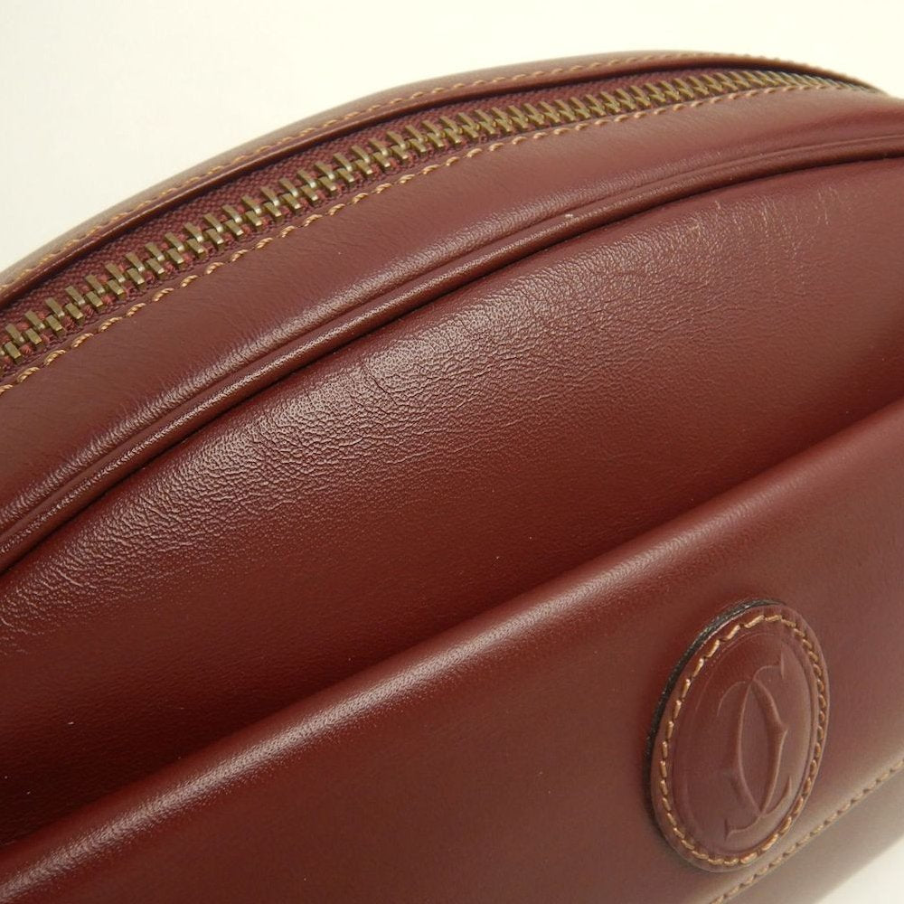 CARTIER カルティエ マストライン ショルダーバッグ カーフ ボルドー レディース /253904【中古】