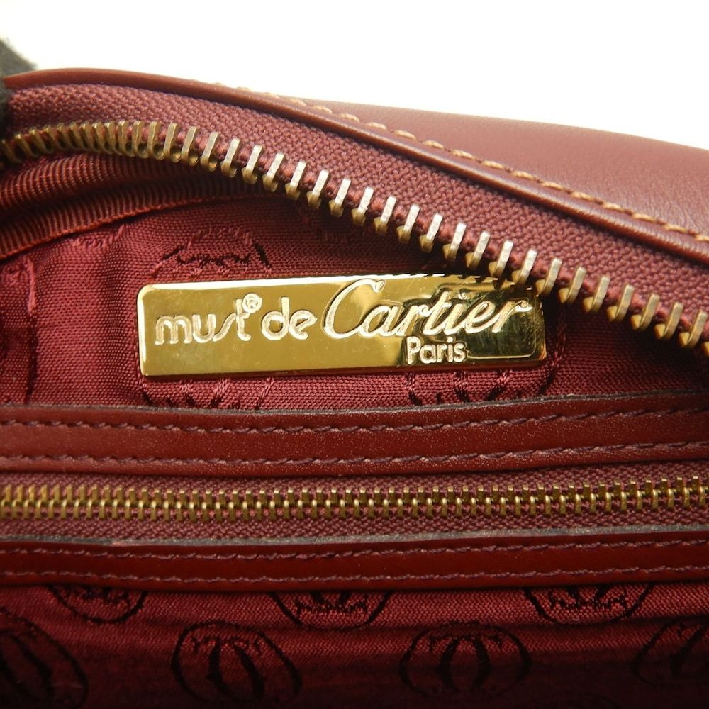CARTIER カルティエ マストライン ショルダーバッグ カーフ ボルドー レディース /253904【中古】