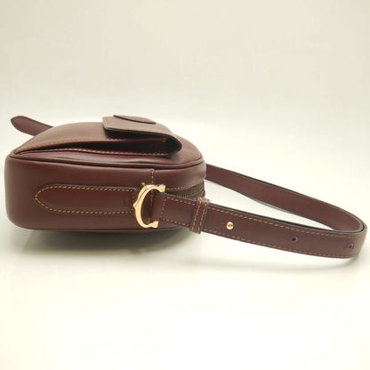 CARTIER カルティエ マストライン ショルダーバッグ カーフ ボルドー レディース /253904【中古】