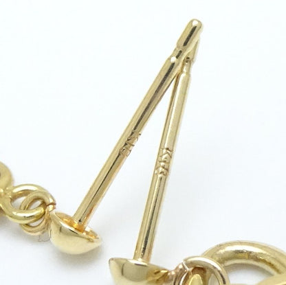 鍵モチーフ ピアス サファイヤ ハートロック＆キー K18YG イエローゴールド/28181【中古】【FJ】